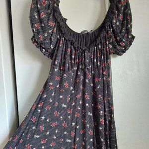 Nastygal Floral Mini Milkmaid Dress